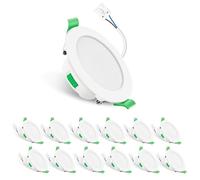 ALUSSO 3CCT Spot LED Encastrable, 7W Dimmable IP65, Lot de 12 Rond Blanc