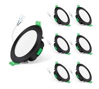 ALUSSO 3CCT Spot LED Encastrable, 7W Dimmable IP65, Lot de 6 Rond Noir