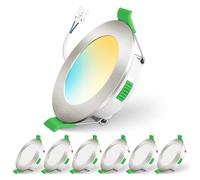 ALUSSO LIGHTING Lot de 6 Spot LED 12V, 3000K 4000K 6000K Spot LED Encastrable 12V, 4W Ø55-68mm Découper IP44 Pour Sous Armoire, Cuisine, Camping-car, Caravane, toit,Nickel