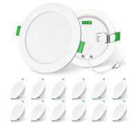 ALUSSO LIGHTING Spot LED Encastrable Dimmable 10W 1050lm Haute Luminosité, Extra Plat Spots de Plafond, 3000K 4000K 6500K Réglable Blanc Chaud Nature Froid Spot Salle de Bain IP44 Étanche, Lot de 12