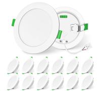 ALUSSO LIGHTING Spot LED Encastrable Dimmable 12W 1200lm Haute Luminosité, Extra Plat Spots de Plafond, 3000K 4000K 6500K Réglable Blanc Chaud Nature Froid Spot Salle de Bain IP44 Étanche, Lot de 12
