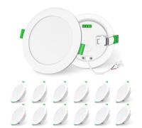 ALUSSO LIGHTING Spot LED Encastrable Dimmable 8W 850lm Haute Luminosité, Extra Plat Spots de Plafond, Blanc Chaud 3000K Blanc Nature 4000K Blanc Froid 6500K Spot Salle de Bain IP44 Étanche, Lot de 12