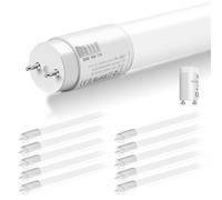 ALUSSO Lot de 10 Tube LED 120cm 18W, 3CCT 3000K/4000K/6000K Réglable (Sélecteur de Couleur Blanc Chaud, Neutre et Froid), 1800 Lumens, G13 Starter LED inclu, T8 Standard