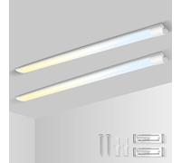 ALUSSO Lot de 2 Réglette LED 120 cm, Neon Intégrée 40W 4800lm Tube LED Lumière, 3000K/4500K/6500K Blanc Chaud/Neutre/Froid Plafonnier Lampe, IP20 pour Garage, Magasin, Cave, Entrepôt, Bureau, Atelier