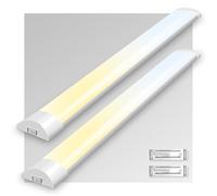 ALUSSO Lot de 2 Réglette LED 150 cm, Neon Intégrée 48W 5280lm Tube LED Lumière, 3000K/4500K/6500K Blanc Chaud/Neutre/Froid Plafonnier Lampe, IP20 pour Garage, Magasin, Cave, Entrepôt, Bureau, Atelier