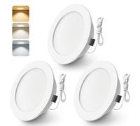 ALUSSO Lot de 3 spots LED encastrables 12V pour meubles cuisine salle de bain caravane et camping-car - Puissance de 4W, équivalent à 40W incandescence - Disponible en 3000K, 4000K, 6000K, Blanc