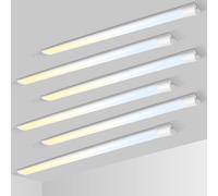 ALUSSO Lot de 6 Réglette LED 120 cm, Neon Intégrée 40W 4800lm Tube LED Lumière, 3000K/4500K/6500K Blanc Chaud/Neutre/Froid Plafonnier Lampe, IP20 pour Garage, Magasin, Cave, Entrepôt, Bureau, Atelier