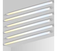ALUSSO Lot de 6 Réglette LED 150 cm, Neon Intégrée 48W 5280lm Tube LED Lumière, 3000K/4500K/6500K Blanc Chaud/Neutre/Froid Plafonnier Lampe, IP20 pour Garage, Magasin, Cave, Entrepôt, Bureau, Atelier