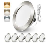 ALUSSO Lot de 6 Spot Led 12V(Not Dimmable),3000K 4000K 6000K Spot Led Encastrable 12V,4W Ø55-58mm Découper IP44 Pour Sous Armoire,Cuisine,Camping-car,Caravane,toit,Nickel