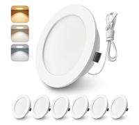 ALUSSO Lot de 6 Spot Led 12V(Not Dimmable),3000K 4000K 6000K Spot Led Encastrable 12V,4W Ø55-58mm Découper IP44 Pour Sous Armoire,Cuisine,Camping-car,Caravane,toit,Blanc