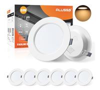 ALUSSO Lot de 6 Spots Led Encastrable Extra Plat Spot Encastré Led Blanc Chaud 3000K Plafonnier Encastré 6W 450LM 230V pour Salon Cuisine Chambre Bureau