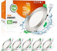 ALUSSO Projecteur LED à Encastrer, 230 V, Dimmable, Projecteurs LED Plats, 7 W Projecteurs de Plafond, 68 mm, Blanc Chaud, Blanc Neutre, Blanc Froid, Lumières à Encastrer Pour Salle de Bain, Cuisine,