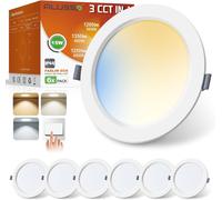 Alusso Spot encastrable LED, 230 V, 15 W, IP44, plafonnier pour salle de bains, blanc chaud/neutre/froid, [Classe énergétique F]