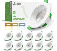 ALUSSO Spot encastré LED anti-reflet - 230 V, plusieurs intensités, spots de 68 mm, 3W, 4W, 6W, 8W, 3CCT 3000K 4000K 6500K, IP44, lumières encastrées pour plafond de salle de bain ou cuisine
