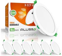 ALUSSO Spot encastrés LED dimmables, IP44, salle de bains, 1900 pièces (1900 lm), 22 W, blanc chaud 3000 K / blanc neutre 4000 K / blanc froid 6500 K, plafonniers LED pour cuisine