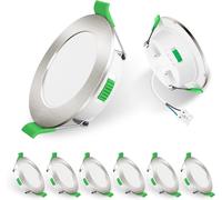 ALUSSO Spot LED encastrable 230 V, 4 W, IP44, dimmable, ultra-plat 30 mm, diamètre d'encastrement 55-68 mm, blanc chaud 3000 K, blanc neutre 4000 K, blanc froid 6500 K, lot de 6