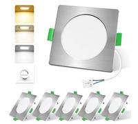 ALUSSO Spot LED Encastrable 4W, Dimmable LED Spot Extra Plat 310LM, Encastré Lampe Plafonnier Plat, 3CCT Blanc Chaud 3000K Blanc Neutre 4000K Blanc Froid 6500K, IP44 Pour Salle de Salon, Lot de 6