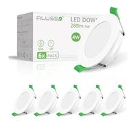 ALUSSO Spot LED Encastrable Extra Plat 4W 280LM Blanc Froid 6500K IP44 Downlight LED, Trou Φ55-68mm, Ultra-mince 30MM, Lot de 6