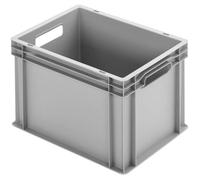 ALUTEC 75040 Boîte de rangement en plastique (27 l, 40 x 30 x 28 cm, résistante au froid et à la chaleur, fermée, peu encombrante, empilable, convient à un usage alimentaire)