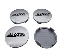 Alutec Lot de 4 cache-moyeux 60 mm argent (N23) avec logo noir