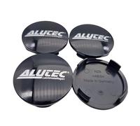 Alutec Lot de 4 cache-moyeux 60 mm noir brillant (N23) avec logo argenté (ALF) - Couvercle de jante d'origine