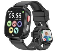 Alutoria Montre Connectée Enfant-Smartwatch avec 4G GPS et Appel Vidéo Chat SOS Jeux Mode Classe Podomètre Réveil- Montre Enfants pour Garçons Filles 5-13 Ans Noir