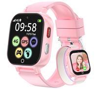 Alutoria Montre Connectée Enfant-Smartwatch avec 4G GPS et Appel Vidéo Chat SOS Jeux Mode Classe Podomètre Réveil- Montre Enfants pour Filles Garçons 5-13 Ans Rose