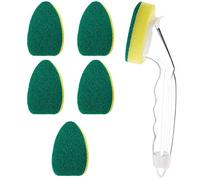 ALUYF 7 pièces Éponge de Baguette Têtes de Rechange de Recharge Savon Éponge Baguette Comprend 1 Tige de Lave-Vaisselle et 6 têtes de Rechange pour évier de Cuisine Brosse de Nettoyage