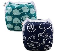 ALVABABY couche piscine bebe Lot de 2 couche de bain bébé réutilisables et réglables pour bébé de 1 à 3 ans ZSW18-21-FR