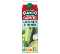 ALVALLE - Gazpacho Frais Concombre et Menthe, Saveur Légère et Revigorante (Brique 1L) - Lot de 3 - vendu par Lot