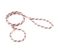 Alvalley en Nylon Laisse Lasso avec Butée de Sécurité pour Chiens 6 mm x 1,2 m, l, Marron (Combo)