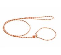 Alvalley Laisse Lasso en Corde Tressée avec Butée de Sécurité pour Chiens 1,2 m - Fin, XS, Tan -White