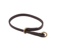 Alvalley Plat Collier Semi-étrangleur pour Chien Épaisseur 3/16 en X Large 16 en, Medium, Marron