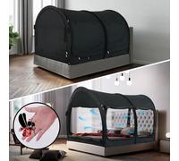 Alvantor 2006FM Tente pour lit, réduit la lumière et Permet la Ventilation, lit Double, Anthracite