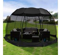 Alvantor Maison-moustiquaire d'extérieur en Maille avec résistante aux UV, auvent dépliable pour Camping, Jardin, terrasse (Noir, 4,6 x 4,6 m)