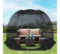 Alvantor Pop Up House Tent, Outdoor Canopy Tent with UV Resistant, Easy Up Foldable Screen House for Camping Garden, Black, 10 x10 FT