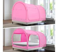 Alvantor Tente pour lit, tentes de rêve, Espace d'intimité, Tente d'intérieure dépliable, Portable, Respirante, réduit la lumière et Permet la Ventilation, Matelas Non Inclus, pour lit Simple, Gris
