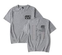 Alvaro Soler Merch LA GIRA Tour 2025 T-shirt graphique décontracté à manches courtes Album Hommes Femmes Vêtements pour l'été, gris, XXL