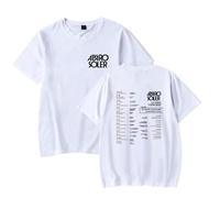 Alvaro Soler Merch LA GIRA Tour 2025 T-shirt graphique décontracté à manches courtes Album Hommes Femmes Vêtements pour l'été, blanc, XL