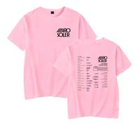 Alvaro Soler Merch LA GIRA Tour 2025 T-shirt graphique décontracté à manches courtes Album Hommes Femmes Vêtements pour l'été, rose, M