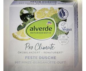 alverde NATURKOSMETIK Gel douche solide parfum menthe bergamote 60 g