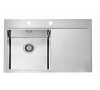 Alveus 1103610 Pure 40 Évier de Cuisine encastré en Acier avec égouttoir, INOX satiné/brossé