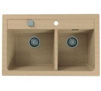 Alveus Atrox évier en granit 79x50 cm beige 1132000