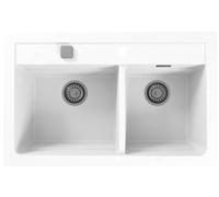 Alveus Atrox évier en granit 79x50 cm blanc 1131997