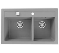 Alveus Atrox évier en granit 79x50 cm gris/graphite/onyx 1132001