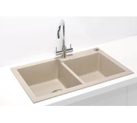Alveus Rock évier en granit 78x48 cm beige 1219022