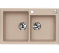 Alveus Rock évier en granit 78x48 cm beige 1219055