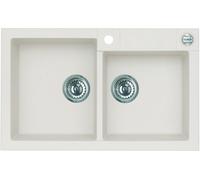 Alveus Rock évier en granit 78x48 cm blanc 1219011