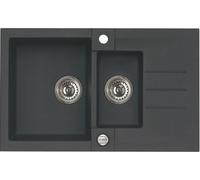 Alveus Rock évier en granit 78x48 cm noir 1217091