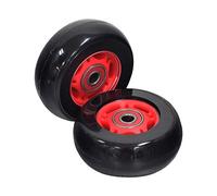 AlveyTech Lot de 2 roulettes 76 x 30 mm pour Razor Crazy Cart (V7+), Crazy Cart Shift (V1+), Crazy Cart XL (V3+), Black Wheel Red Hub